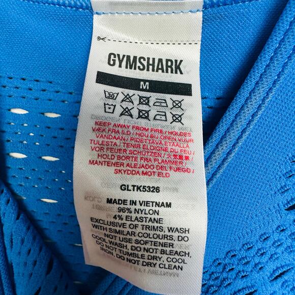 Gymshark NWOT Blue ENERGY SEAMLESS LOOSE TANK Size Medium - Picture 9 of 9
